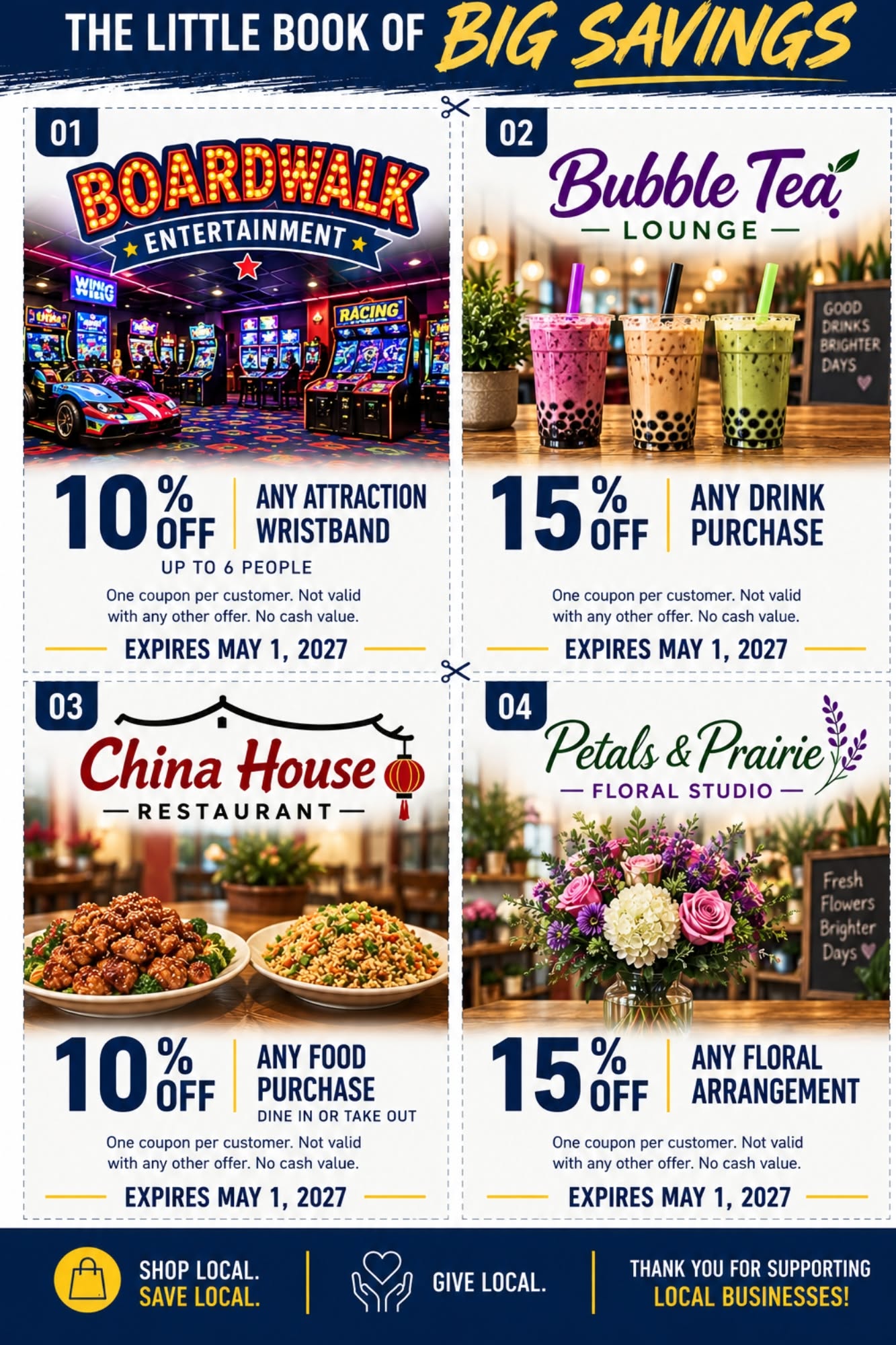 Supplied example of a four-ad coupon page